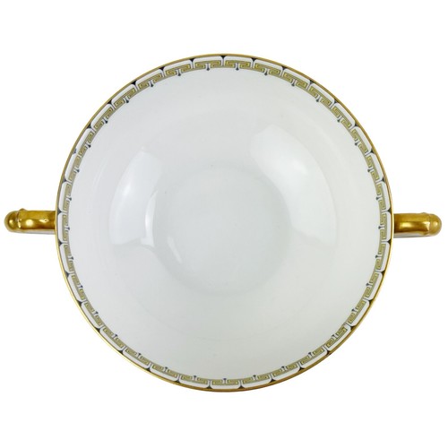 Antique Haviland Albany Cream Soup Bowl Set of 6 Greek Key Limoges Schleiger 107 - Picture 5 of 24
