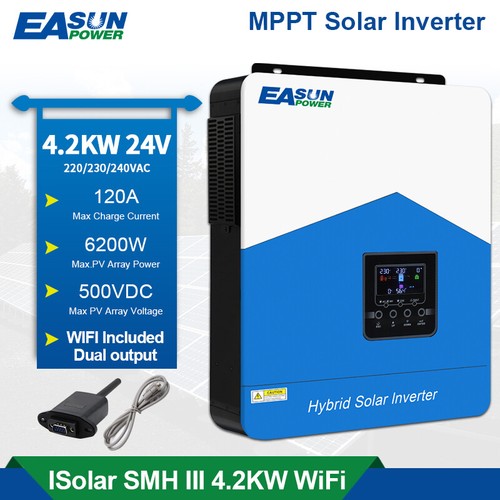 Inverter Solare Fuori Rete 4.2KW 4KW 24V 120A MPPT Regolatore di Carica Uscita Wifi - Foto 2 di 18