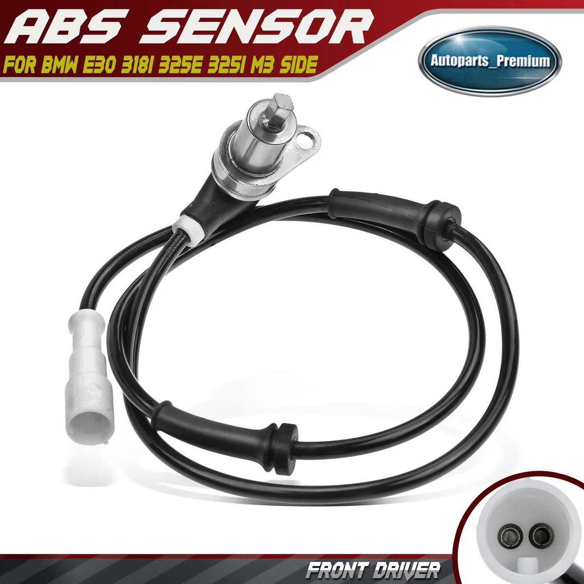 1x Front Left Driver ABS Wheel Speed Sensor For BMW 318i 325 325E.