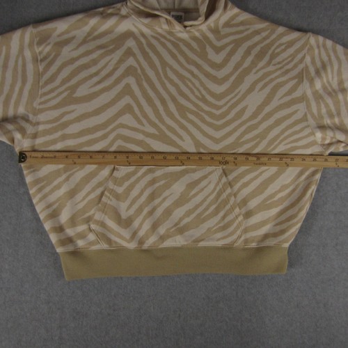 Victoria's Secret PINK Sweatshirt Size Small Beige Zebra Print Hoodie Oversized - Picture 10 of 14