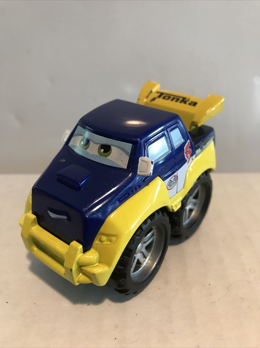Tonka Lil Chuck & Friends Diecast Race Car Blue Yellow Hasbro 2011