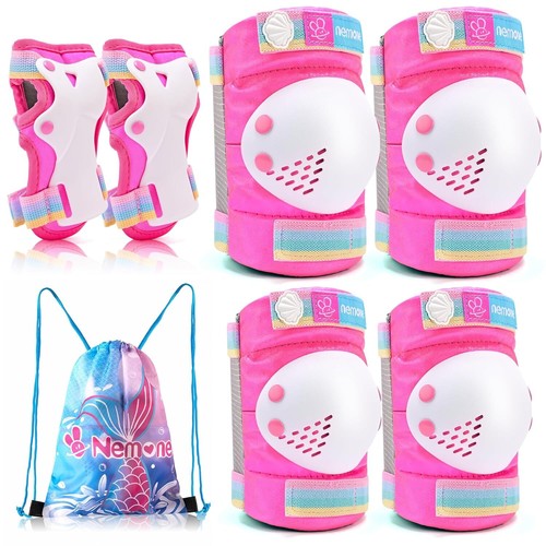 Mermaid Knee Pads for Kids, Girls Boys Knee Elbow Pads Wrist Guards with