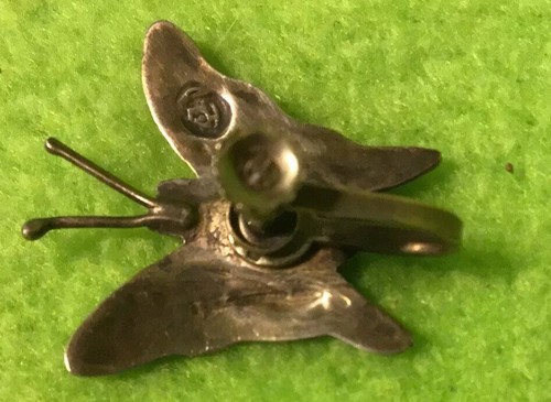 VTG~ Ear Rings ~ Mexico 112 Sterling Silver ~ Abalone Butterfly ~ Screw Back - Picture 5 of 9