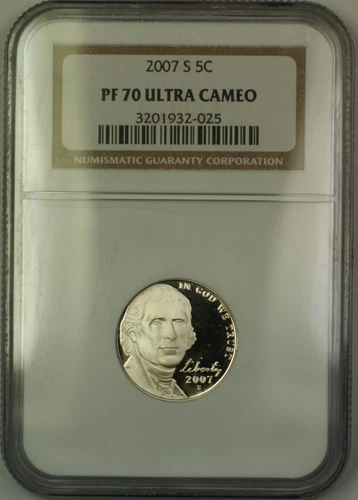 2007-S Proof Jefferson Nickel 5c NGC PR-70 Ultra Cameo *PERFECT GEM COIN*
