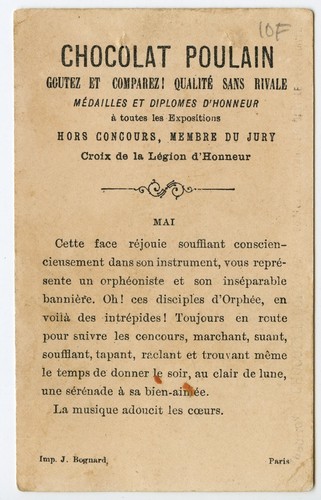 Saxophone music Chocolate Trade Card France - Picture 2 of 2