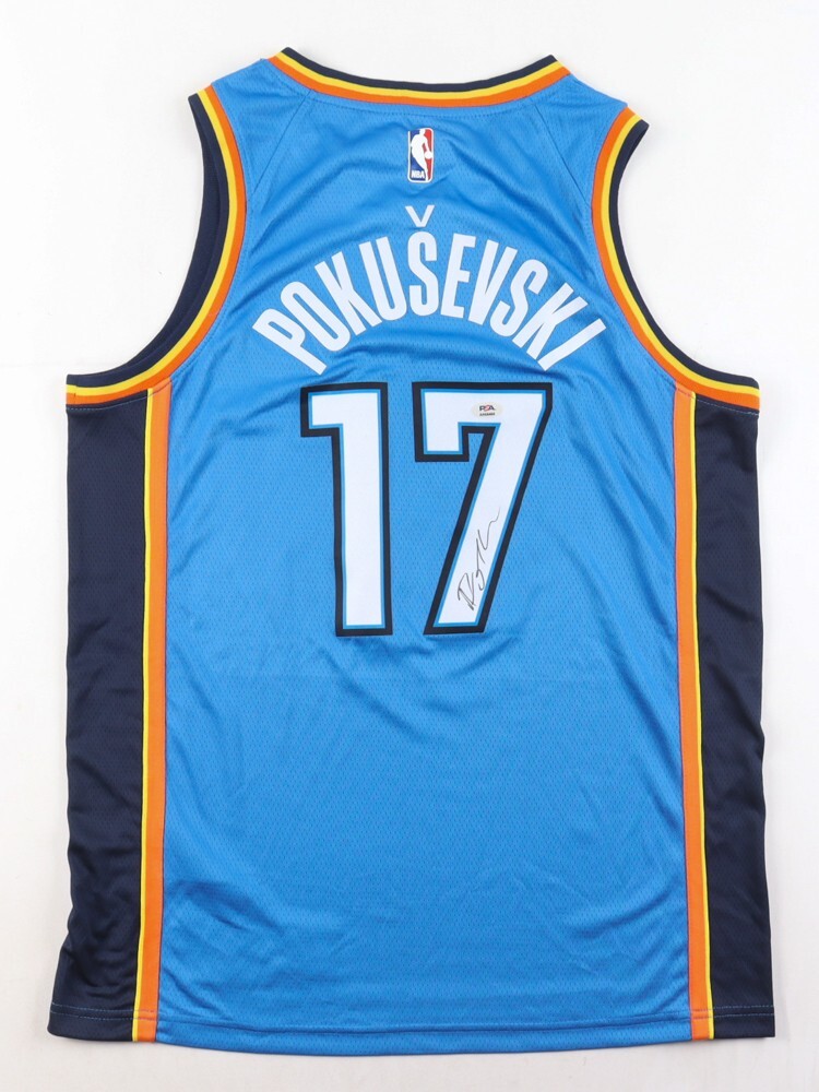 Aleksej Pokusevski Autographed Signed Oklahoma City Thunder Jersey (PSA) OKC Center/ Forward 