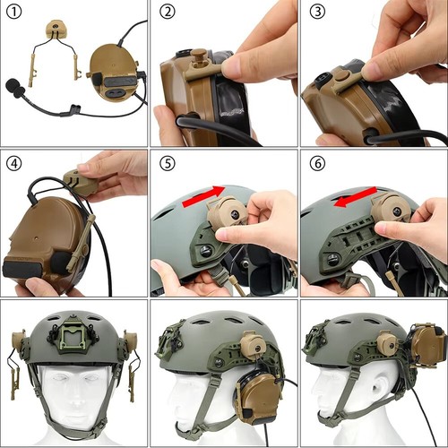 Tactical Headset Bracket Fast Ops Core Helmet ARC Rail Adapter For Comta II - Zdjęcie 5 z 12