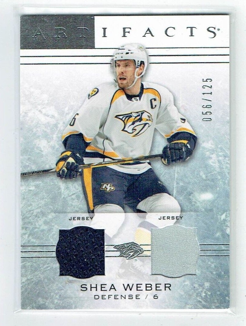 14-15 UD Upper Deck Artifacts  Shea Weber  /125  Dual Jerseys  HOF