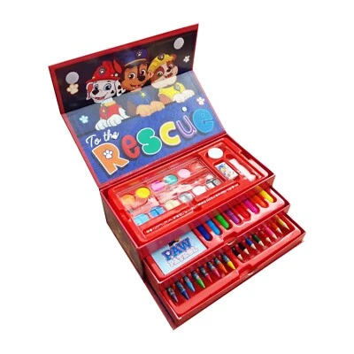 Paw Patrol 52 piezas caja de herramientas para colorear estuche arte artesanía conjunto papelería niños azul