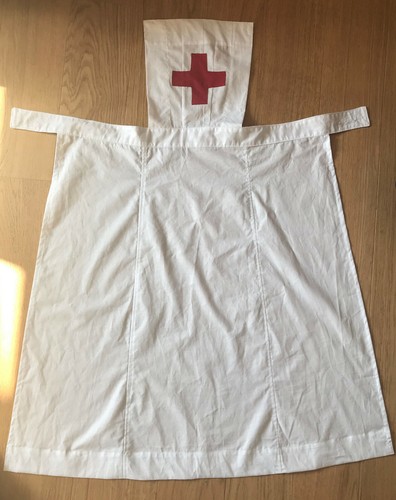 WWII WW2 UK Nurse style uniform blue dress short sleeve, apron, head cap, new - Picture 5 of 7