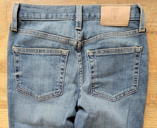 Frye Sienna Skinny Cropped Jeans Raw Hem Distressed Knee Sz 25 W25 L27 J134 - Picture 7 of 9