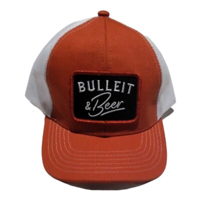 Bulleit Bourbon Frontier Whisky Snapback Cap Trucker Hat Orange & Black NWOT