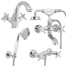 Welfenstein Nostalgie Badarmaturen Waschbecken Badewanne Dusche Retro Serie FV9