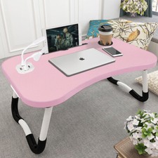 Pink Folding Laptop Table Bed Tray Portable Computer Breakfast Desk Stand w/ USB