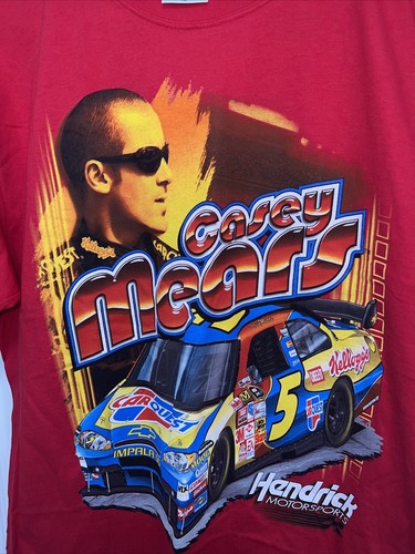 Casey Mears Red Men’s XL T-Shirt Hendricks Motor Racing Kellogg’s Carquest - Picture 2 of 16