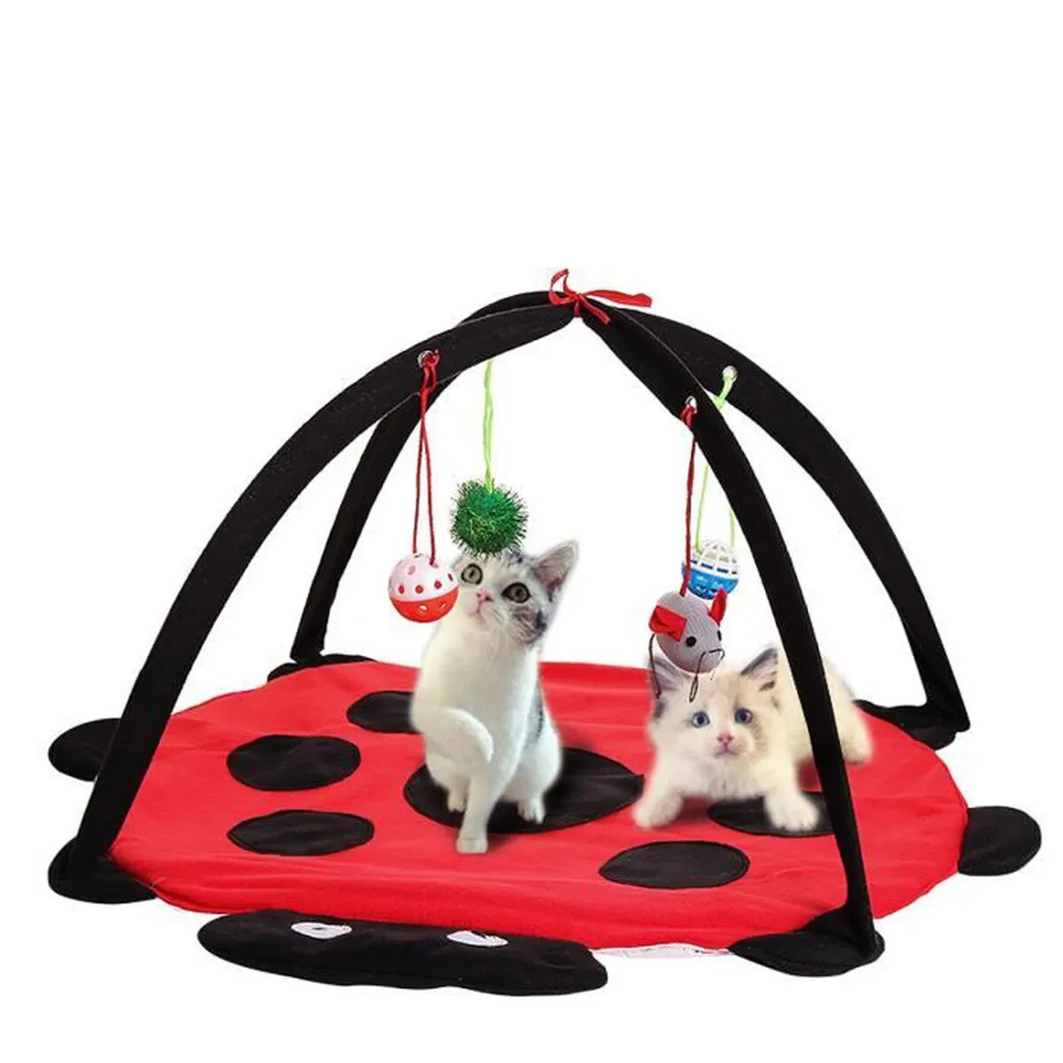 Jouets et tente pour chat en coton beige pour le salon et les vacances
