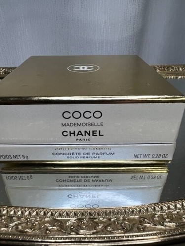 Chanel Coco Mademoiselle Perfume de Hormigón Perfume Sólido 8 g Estuche Sellado Vintage.