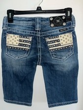 Miss Me Girls Bermuda Denim Shorts Size 12 - L K 4th of July 