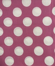 Pink Large White Polka Dot Cotton Quilt Fabric By the yard 36x44"