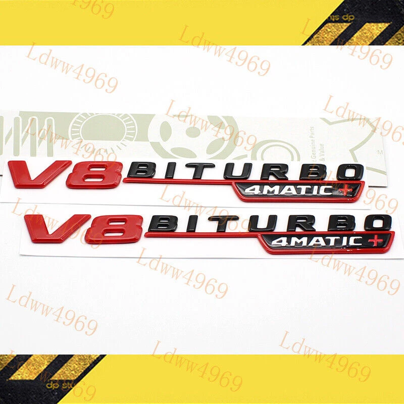 Juego completo insignia emblema 2017+ GLS63 AMG V8BITURBO para X166 X167 GLS63 negro rojo Foto 4 de 4