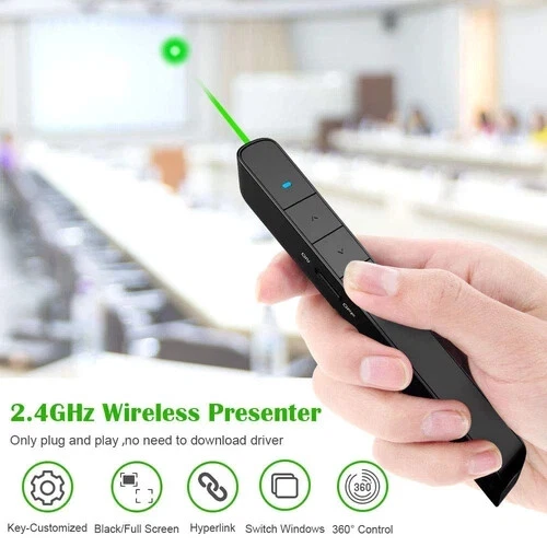 Presentation Clicker Green Light Pointer USB Rechargeable Wireless - Image 2 of 4