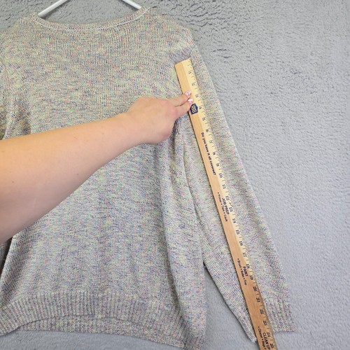 Christopher Banks Sweater Womens XL Cable Knit Rainbow Chunky Grunge Hippie Boho - Picture 9 of 14