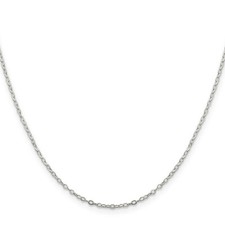 Sterling Silver Flat Open Oval Cable Chain 16", 18", 20", 24" Inch Lengths