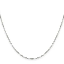 Sterling Silver Flat Open Oval Cable Chain 16", 18", 20", 24" Inch Lengths