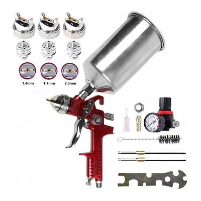 Professional HVLP Spray Gun Kit Automotive Paint Spray Paint Gun 3 Nozzles