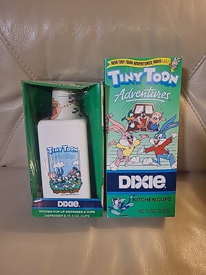 New Tiny Toon Adventures Dixie Cup Dispenser Holder w/115 Cups Babs Buster Bunny