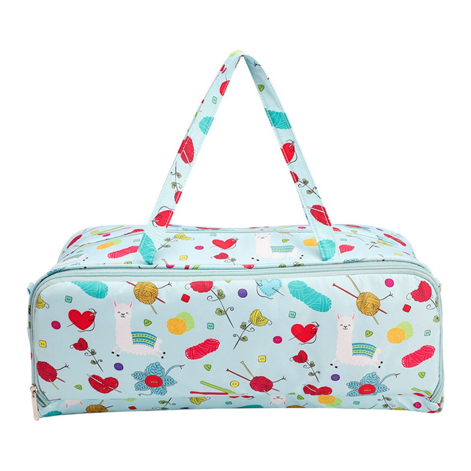 Printed Embroidery Storage Bag Big Capacity Crochet Hooks Thread Yarn