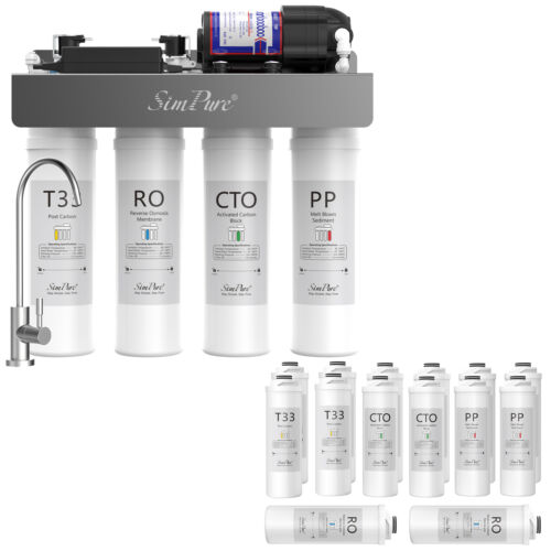 Sistema de filtración de agua de ósmosis inversa sin tanque SimPure 400GPD 8 etapas UV - Imagen 14 de 14