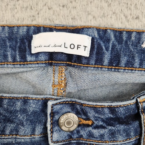 LOFT The Curvy Straight Leg Crop High Rise Medium Wash Jeans Womens 4 (28x26) - Picture 10 of 13