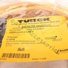 New Turck CSWMS CKWMS 12-7-204-10 Right Angle Cable M23 12-Pin Male/Female 10m