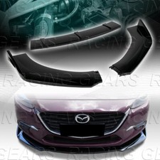 Universal Painted Black Front Bumper Lower Body Kit Splitter Spoiler Lip 3-pcs Universal Painted Black Front Bumper Lower Body Kit Splitter Spoiler Lip 3-pcs
