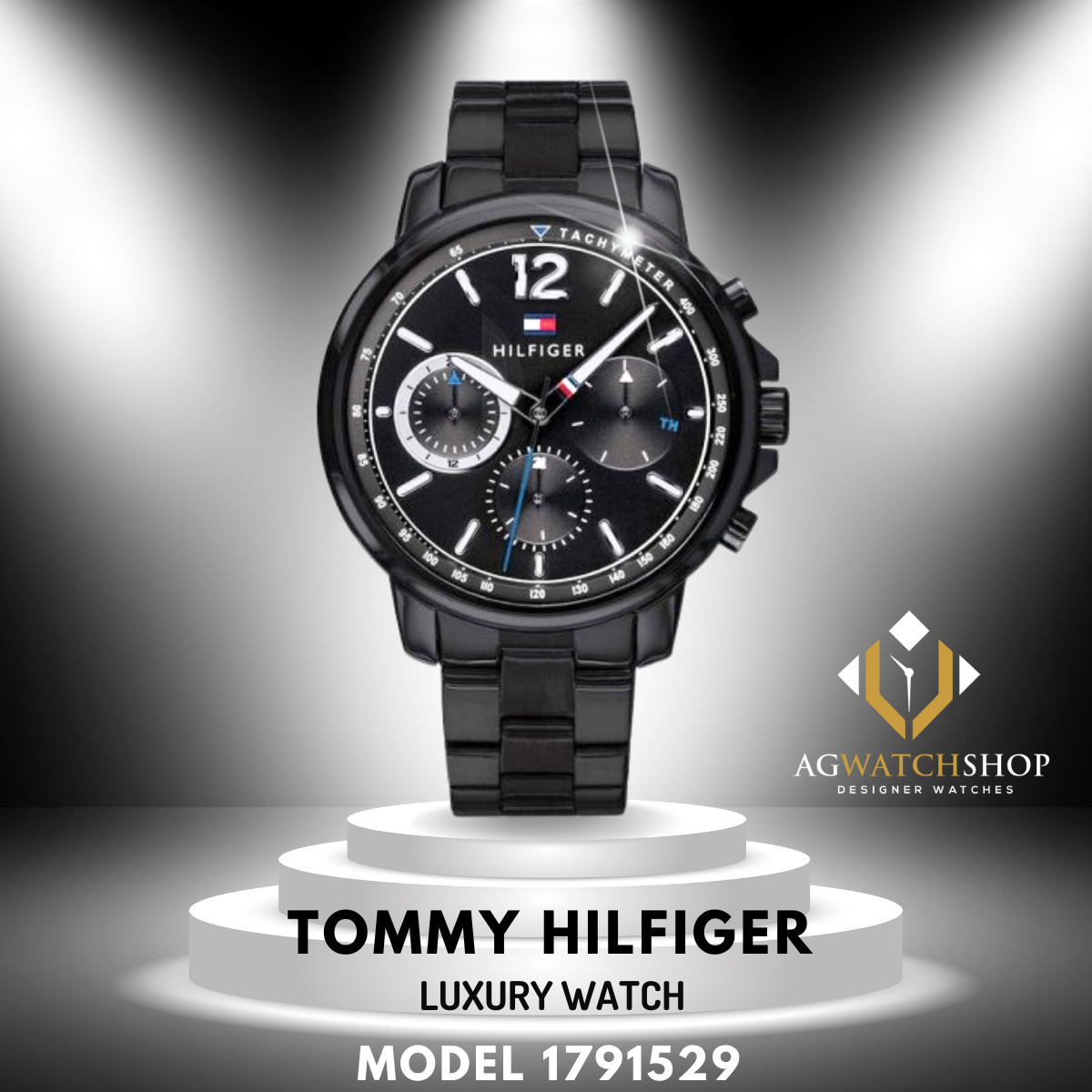 Tommy Jeans Tommy Hilfiger Uhr Schwarz Lederarmband Tommy Hilfiger