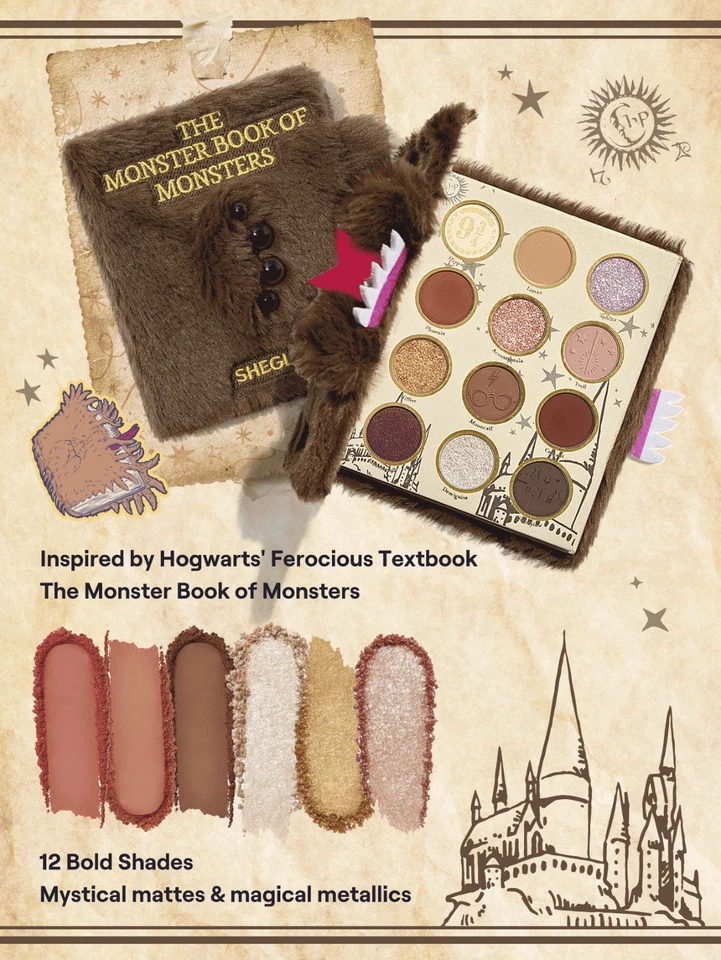 HARRY POTTER MONSTER BOOK OF MONSTERS Makeup Eyeshadow Palette Gift Set Hogwarts - Image 3 of 4