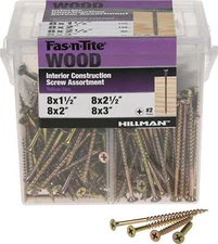 Yellow Zinc Interior Wood Construction Screw, 4 Size , 465 Piece