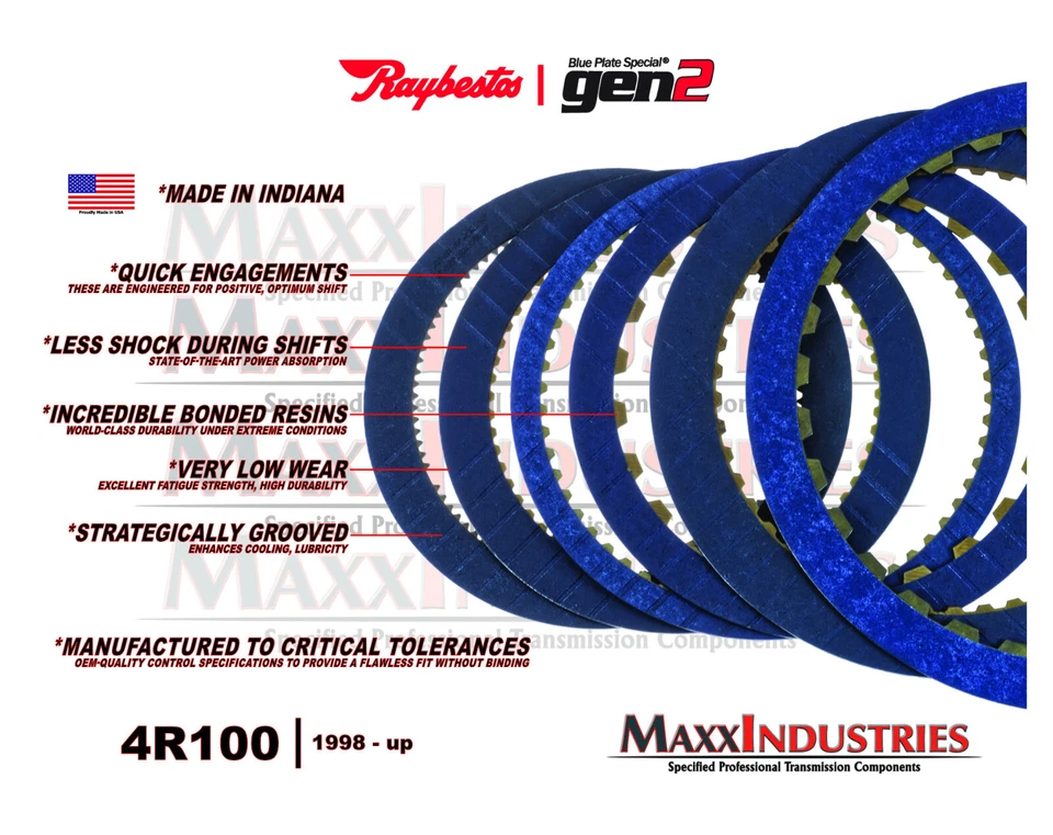 4R100 Transmission HP Friction Clutch Kit GEN 2 Blue 1998-ON Raybestos RCPBP-40 - Image 3 of 4