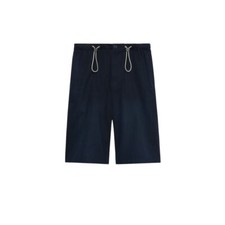 Authentic Men's Gucci Navy Cotton Military Drill Shorts 740387 New