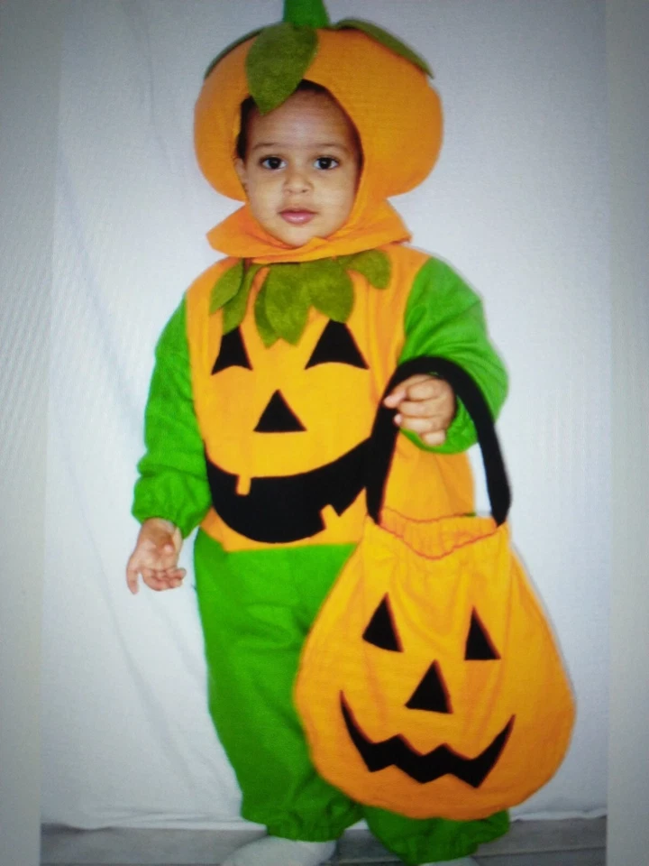 Disfraz de calabaza Jack-O-lantern para niño pequeño niño niña 1-2T y 3-4T Foto 4 de 4