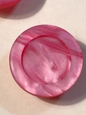 VTG Streamline Plastic Buttons Pink Marble Iridescent Shank 3/4" 2 NEW on Card
