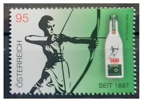 Austria 2024 Famous Drinks Diana with Menthol Unique Unusual Scented Stamp MNH
