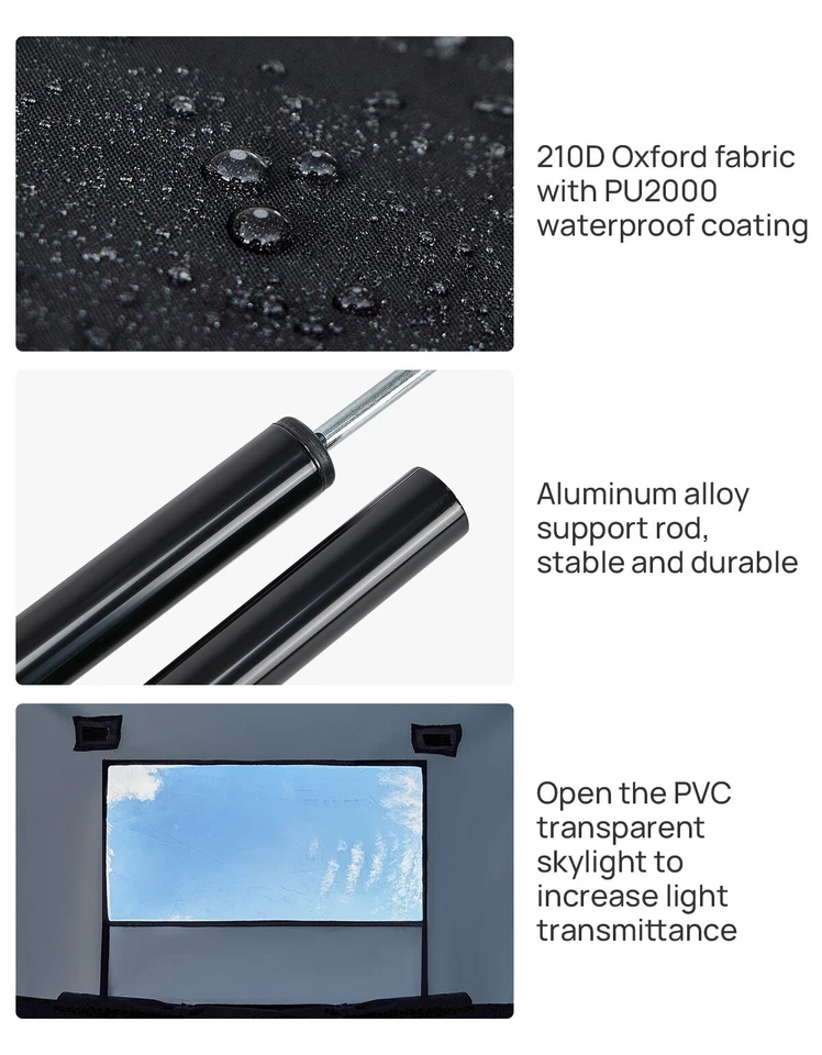 Палатка для грузовика с тентом подходит для полноразмерного грузовика, мягкий верх/корпус автофургона - Изображение 2 из 4