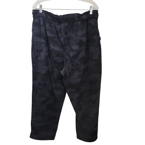 Lululemon Stretch High-Rise Crop Camo Pants Sz 14 LW6BOUS (34X23) Black Gray - Picture 6 of 13