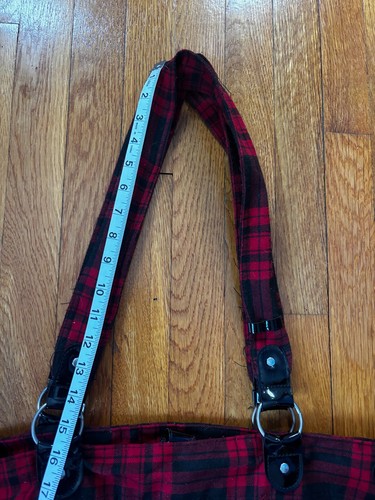 Red & Black Plaid Flannel Tote Bag w/ Snap Closure - Picture 4 of 8