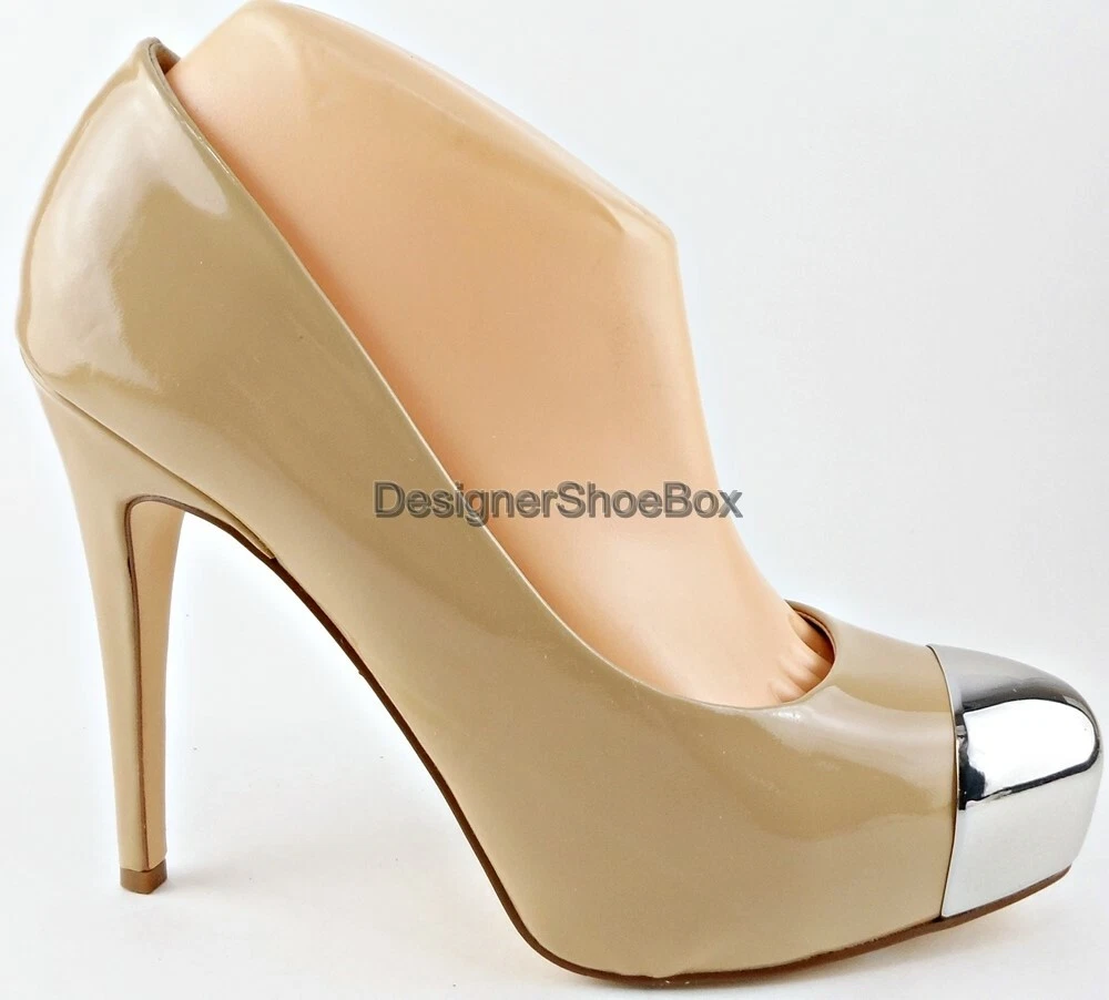 DV DOLCE VITA BALKO Nude Patent Womens Designer Shoes Platform