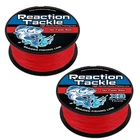 Reaction Tackle Braided Fishing Line No Fade Red 4 or 8 Strands PE Braid