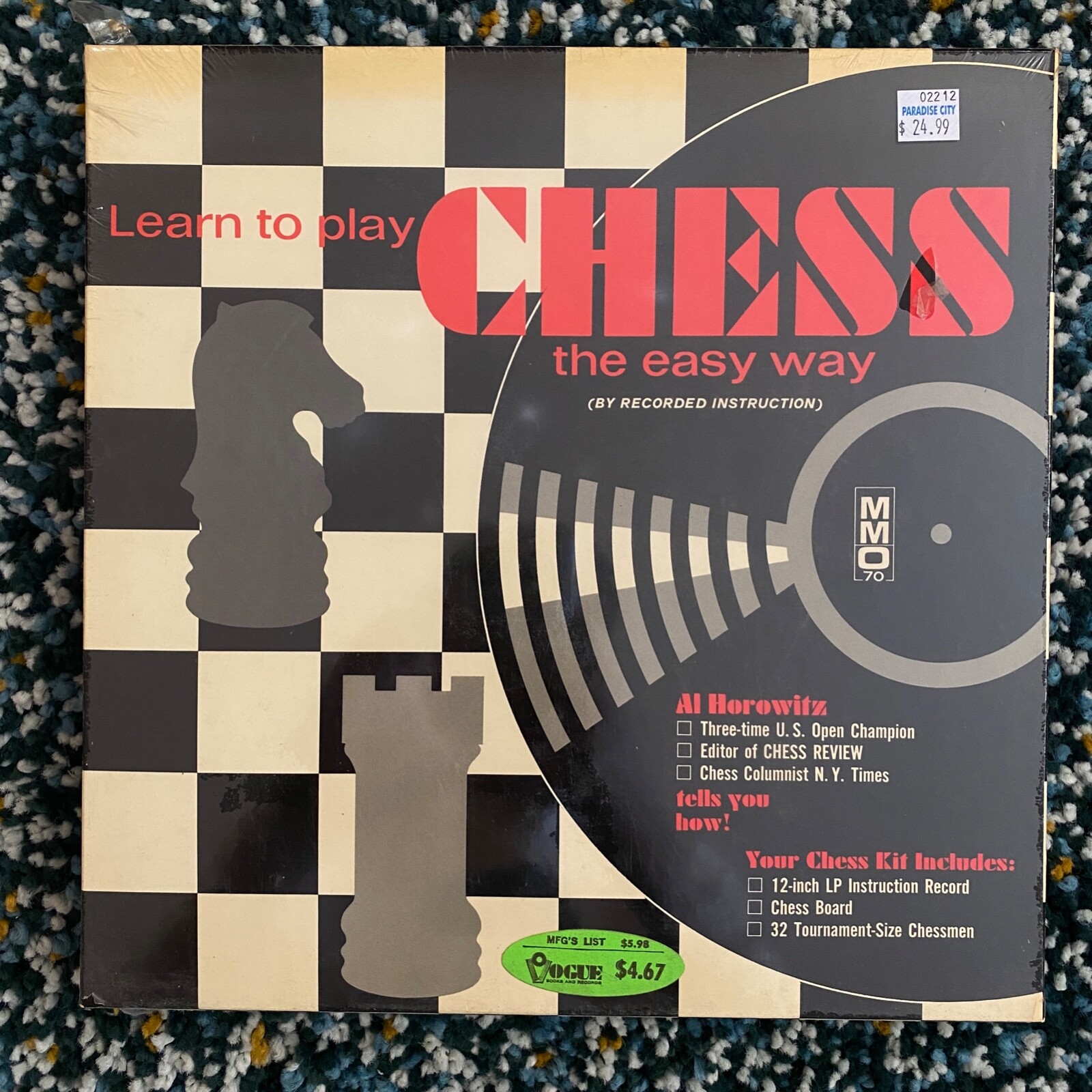 RARE Learn to Play Chess the Easy Way Full Set with Board and Vinyl LP  Horowitz