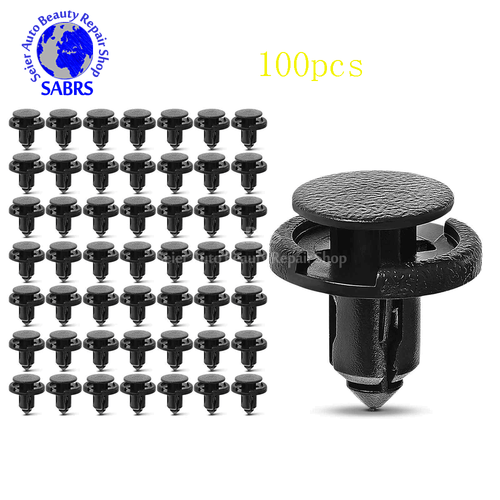 100x8mm Nylon Bumper Engine Cover Wheel Well Liner Clips for Tesla Nissan Toyota - Picture 1 of 9